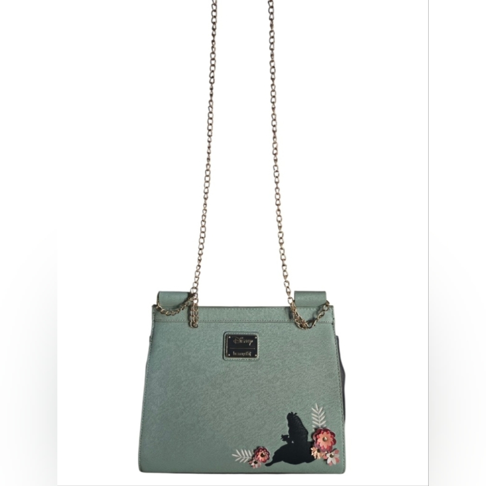 Loungefly x Disney Mint and Pink Floral Shoulder Bag In EUC - Picture 4 of 16